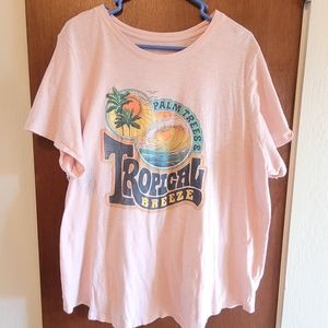 Old Navy, Womans Plus, 2X, blush pink Tropical Breeze Graphic Tee